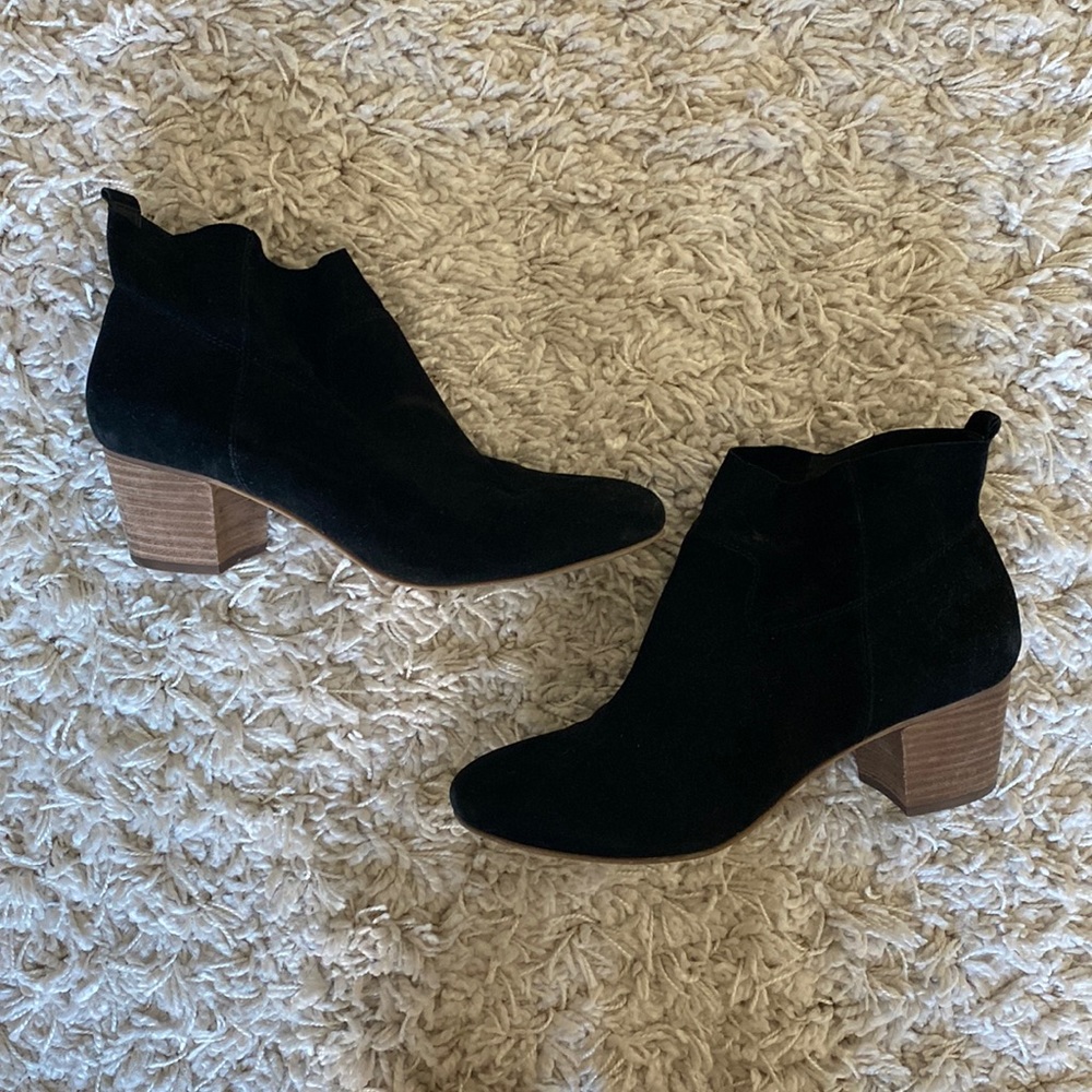 Like New Black Suede Booties - Size 10